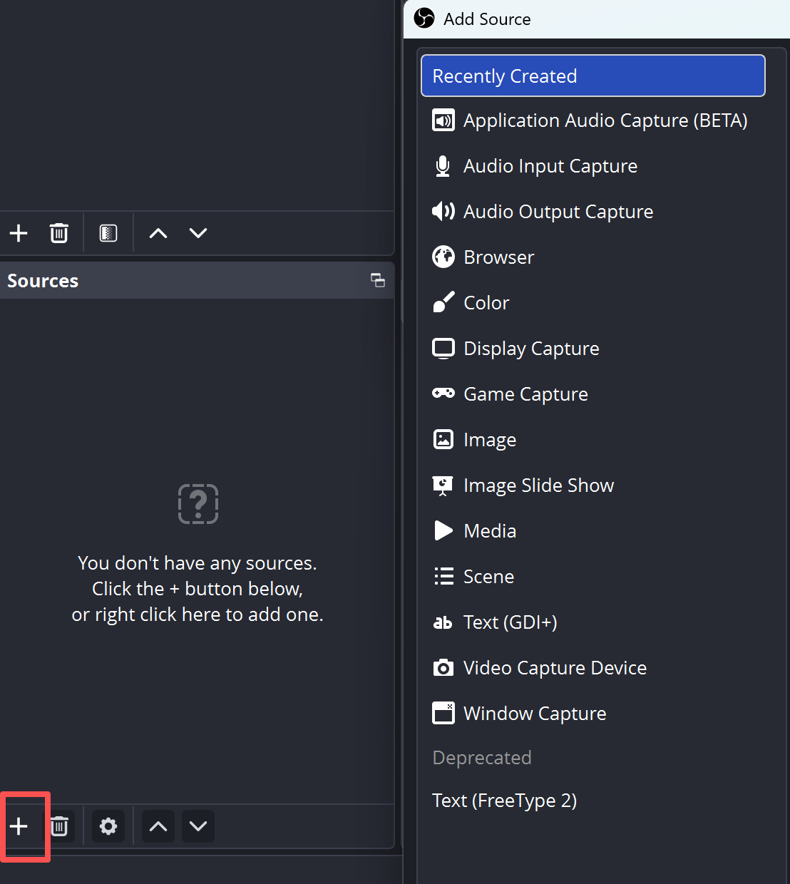 add source obs
