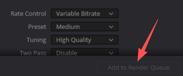 add to render queue