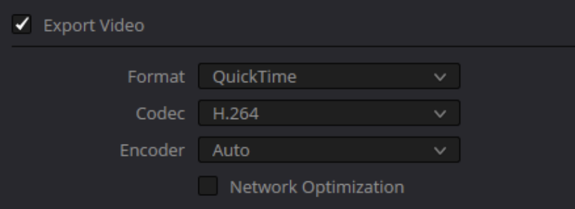 davinci export video format