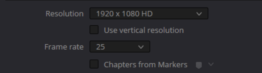 davinci set resolution frame rate
