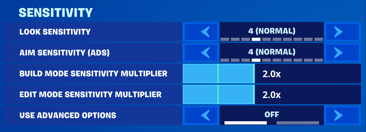 fortnite controller sensitivity settings