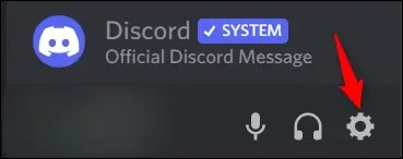 click the gear in discord