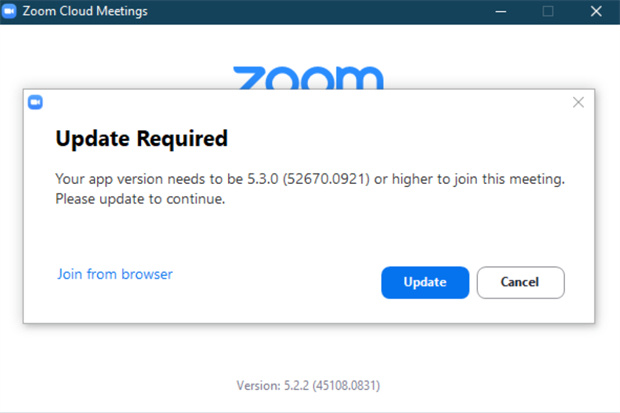 how to update zoom browser