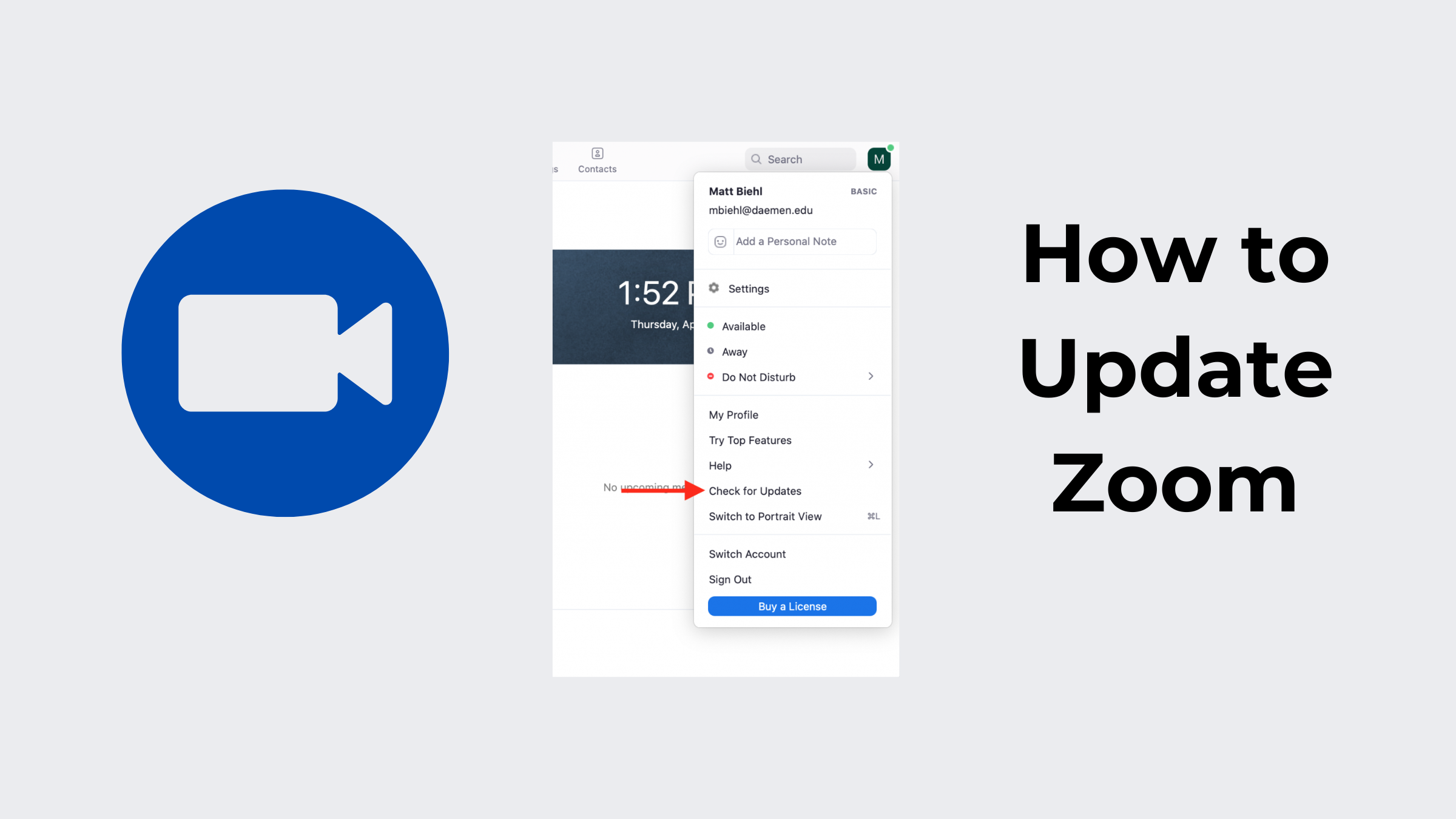 how to update zoom