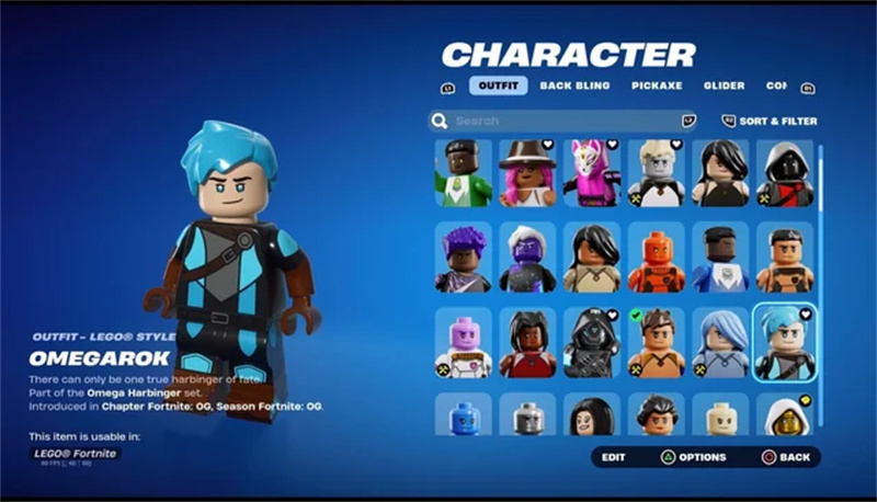 lego character menu