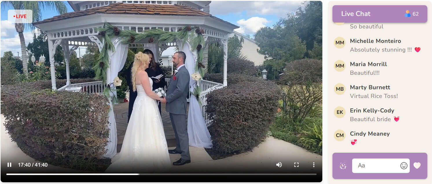 lovecast wedding livestream app