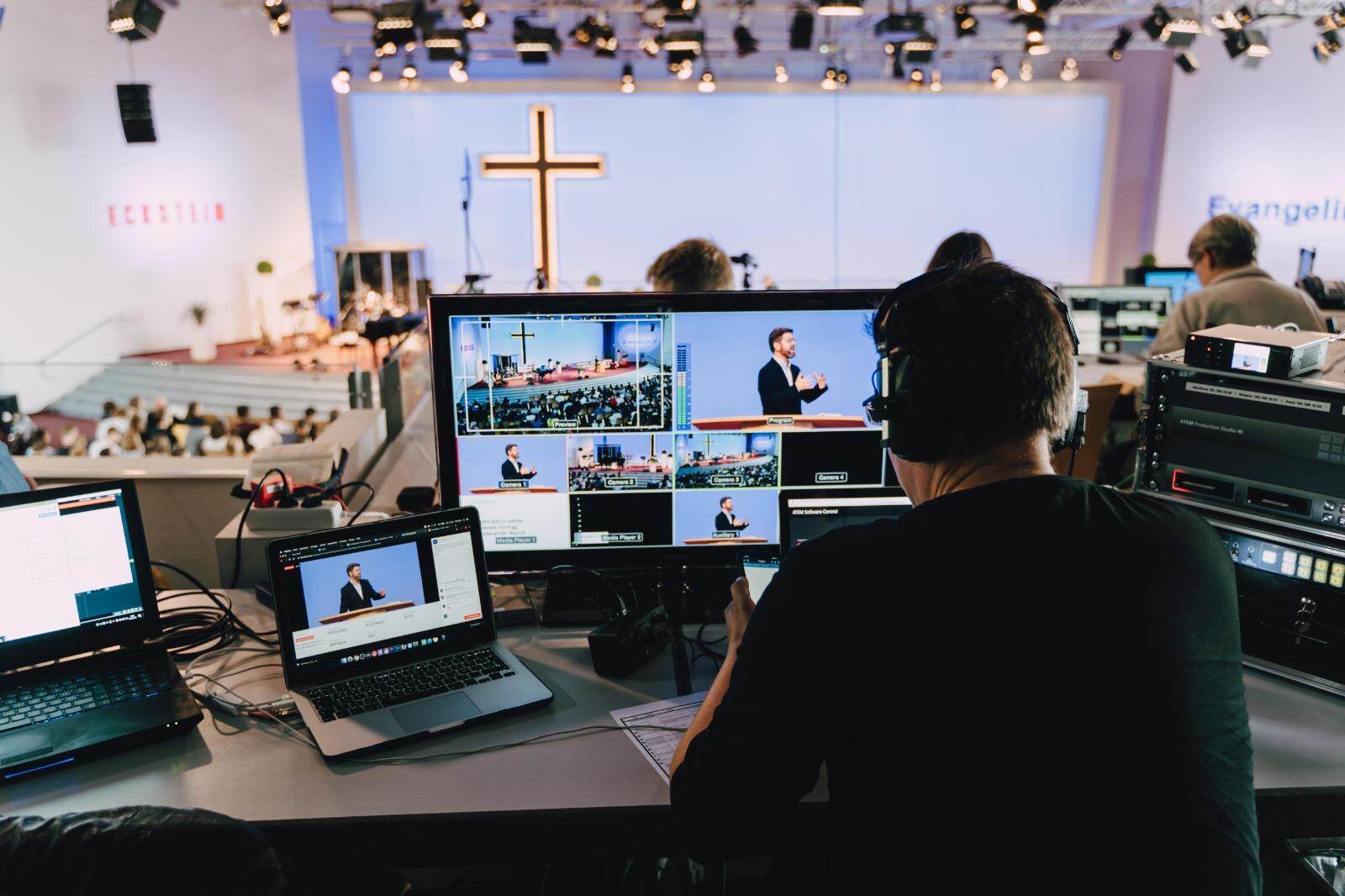 multi camera church live stream production setup