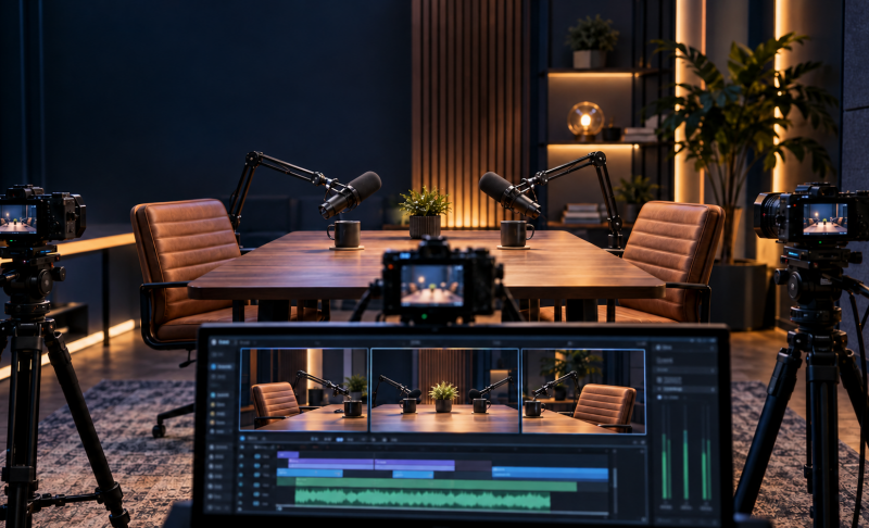 multi camera podcast production workflow cover image