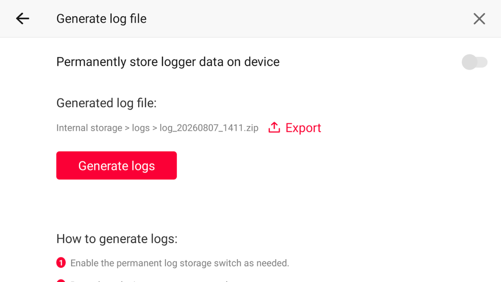 export log files from talent 2 image 3