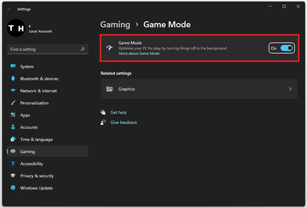 obs setting for streaming gaming mode