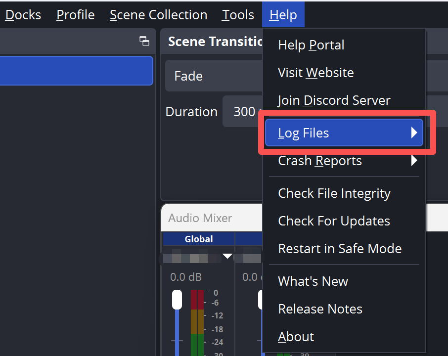 obs log files button