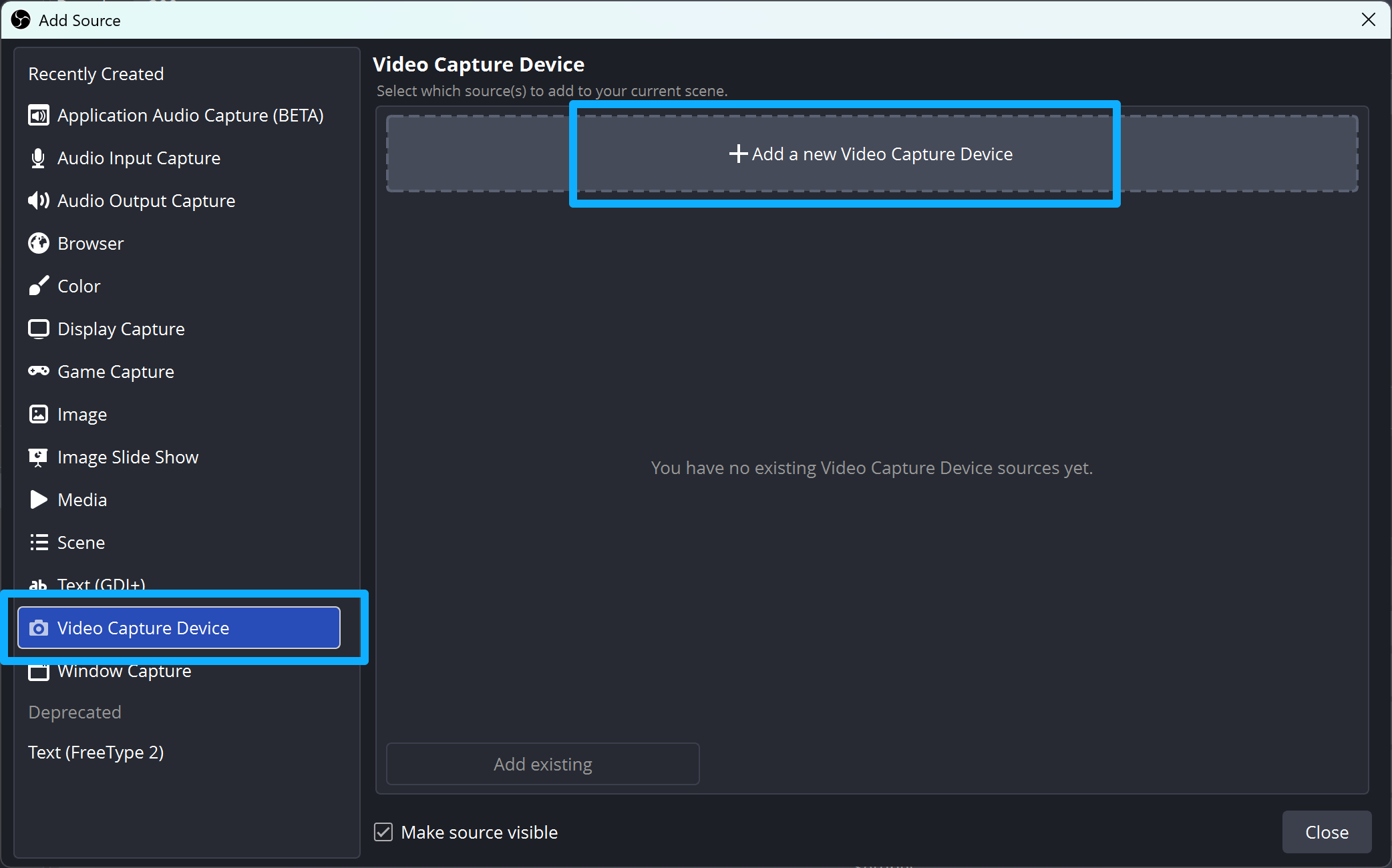 obs video capture device
