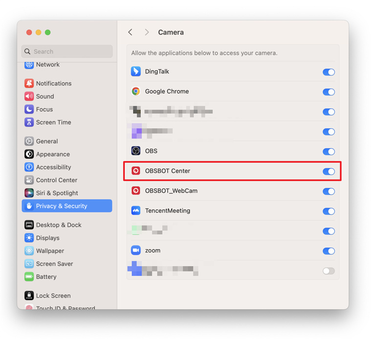 obsbot center macos permissions instructions(5)