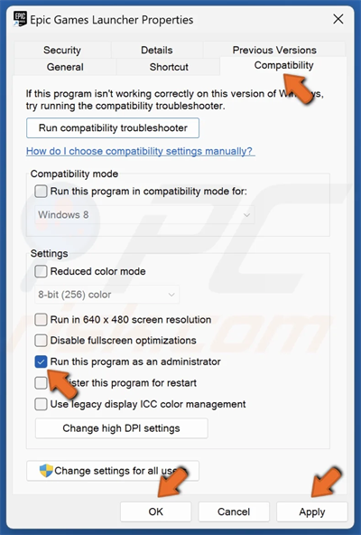 compatibility settings