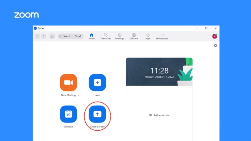 share screen on zoom