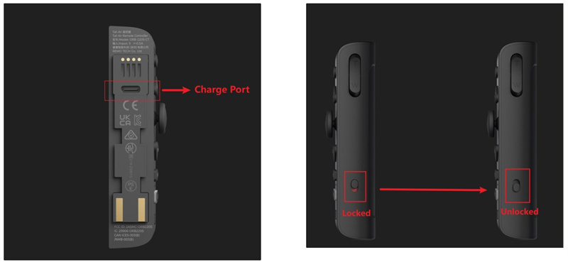 smart remote controller charge port