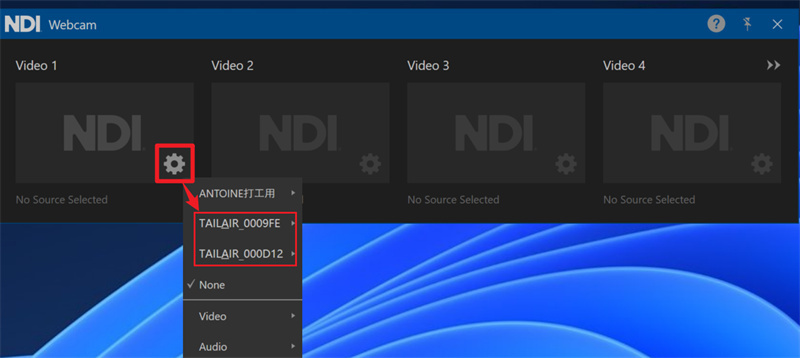 use tail air on zoom via ndi connection(5)