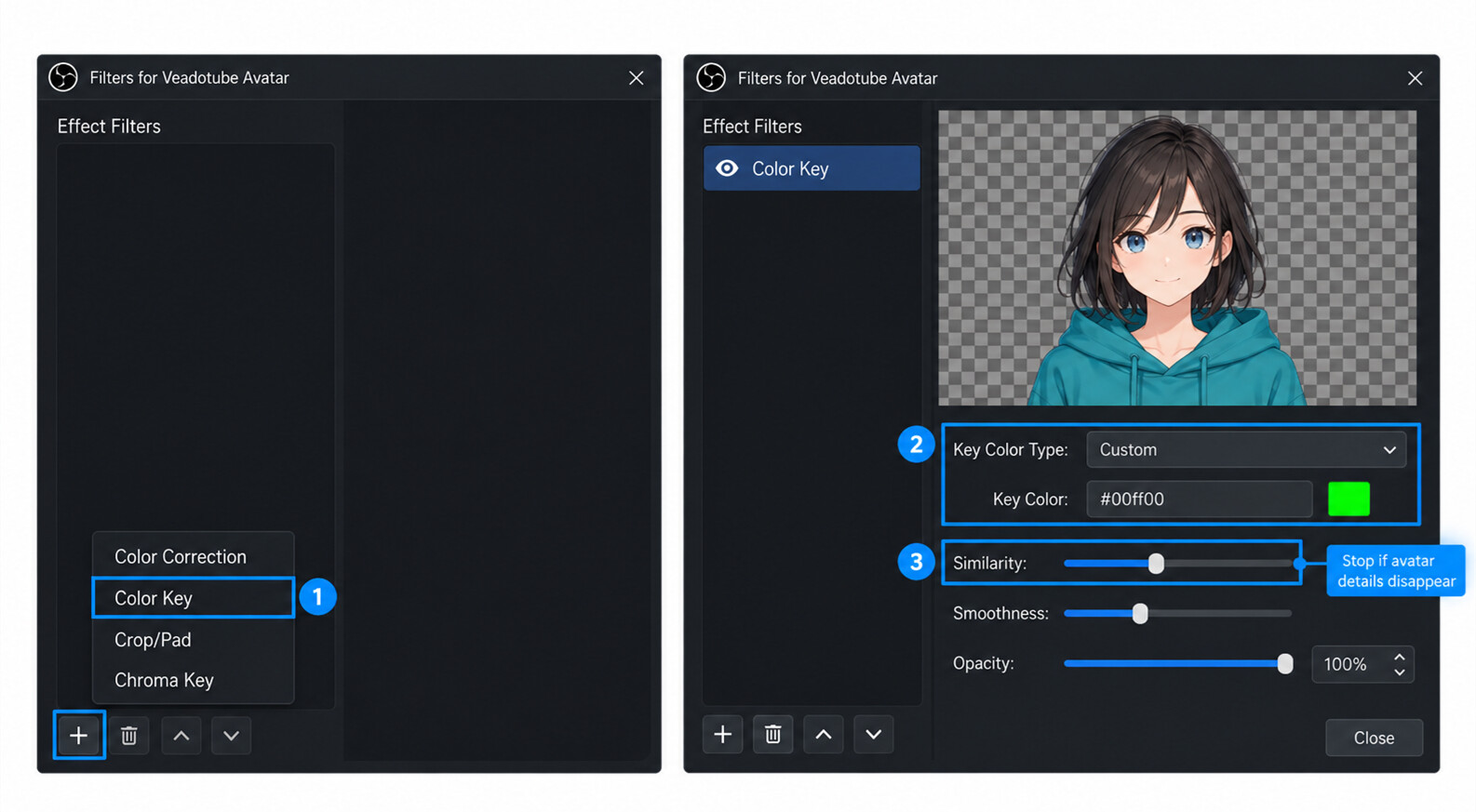 remove a solid background with color key