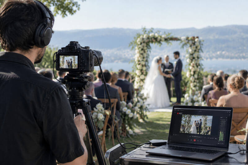 wedding ceremony camera operator setup
