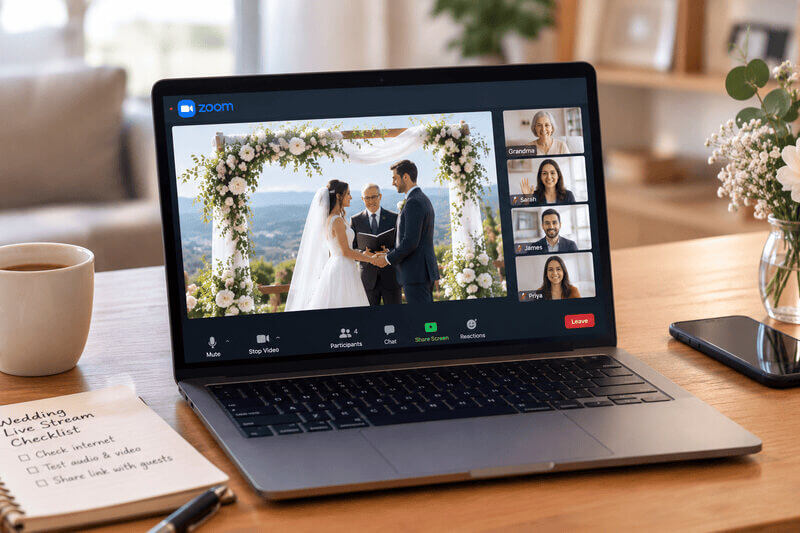 zoom wedding livestream app